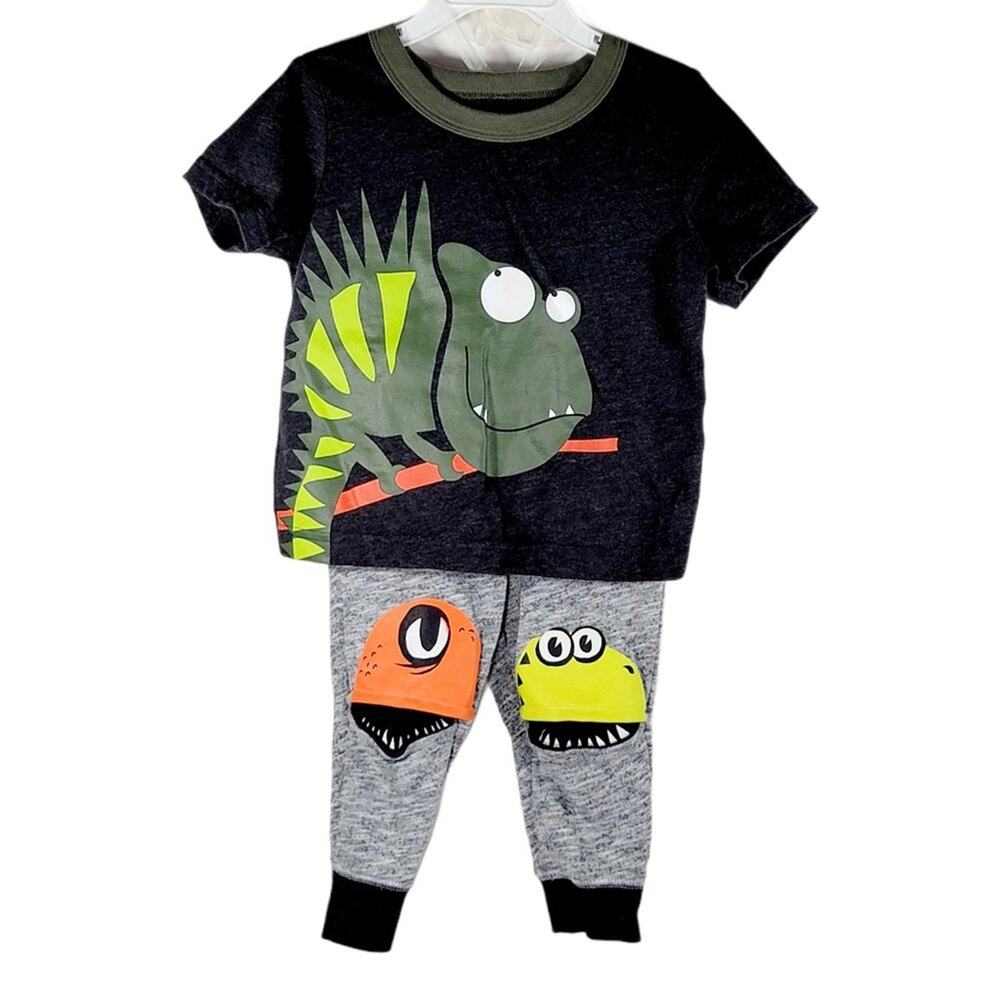 Toddler Baby Outfit 18 m Monster Knee Joggers Chameleon Lizard Back Spikes Top